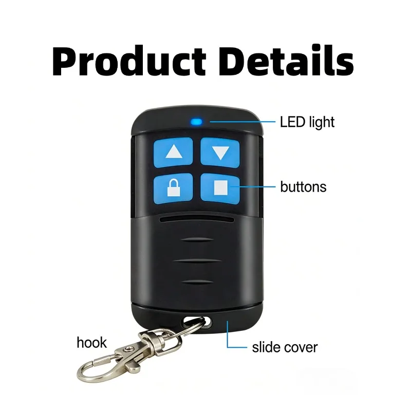 433MHz Wireless Cloning RF Garage Door Transmitter Smart Home Door Control Remote