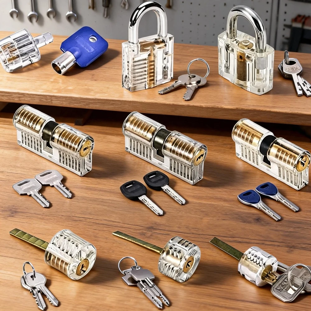 Practice Padlock Locksmith Supplies Transparent Copper Locks Training Skill Padlocks Locksmith Tool Lock Visible Lock Hardware