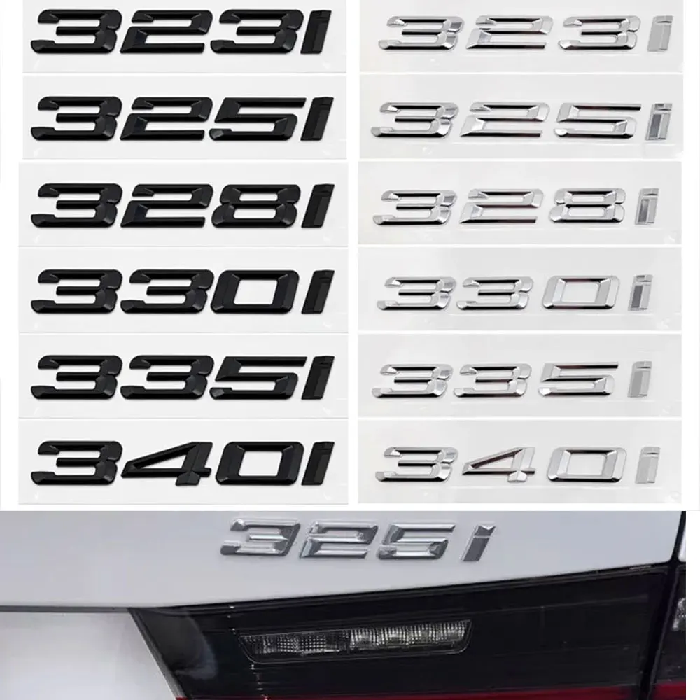 3d ABS Letters Logo 316i 318i 320i 323i 325i 328i 330i 335i Car Rear Trunk Badge Sticker For BMW Serie 3 E30 E36 F30 F31 G20 G21