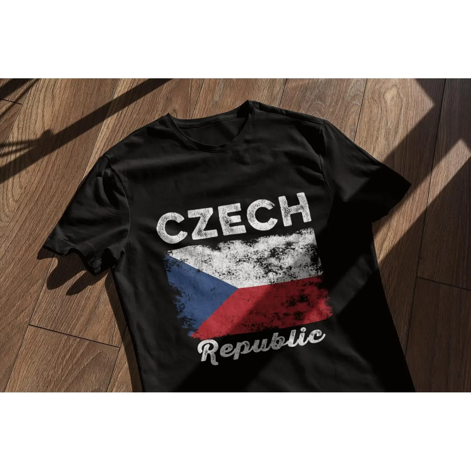 Czech Republic Flag Vintage T Shirt vintage Washed Casual Versatile Comfortable Breathable Stylish Unisex streetwear homme Soft