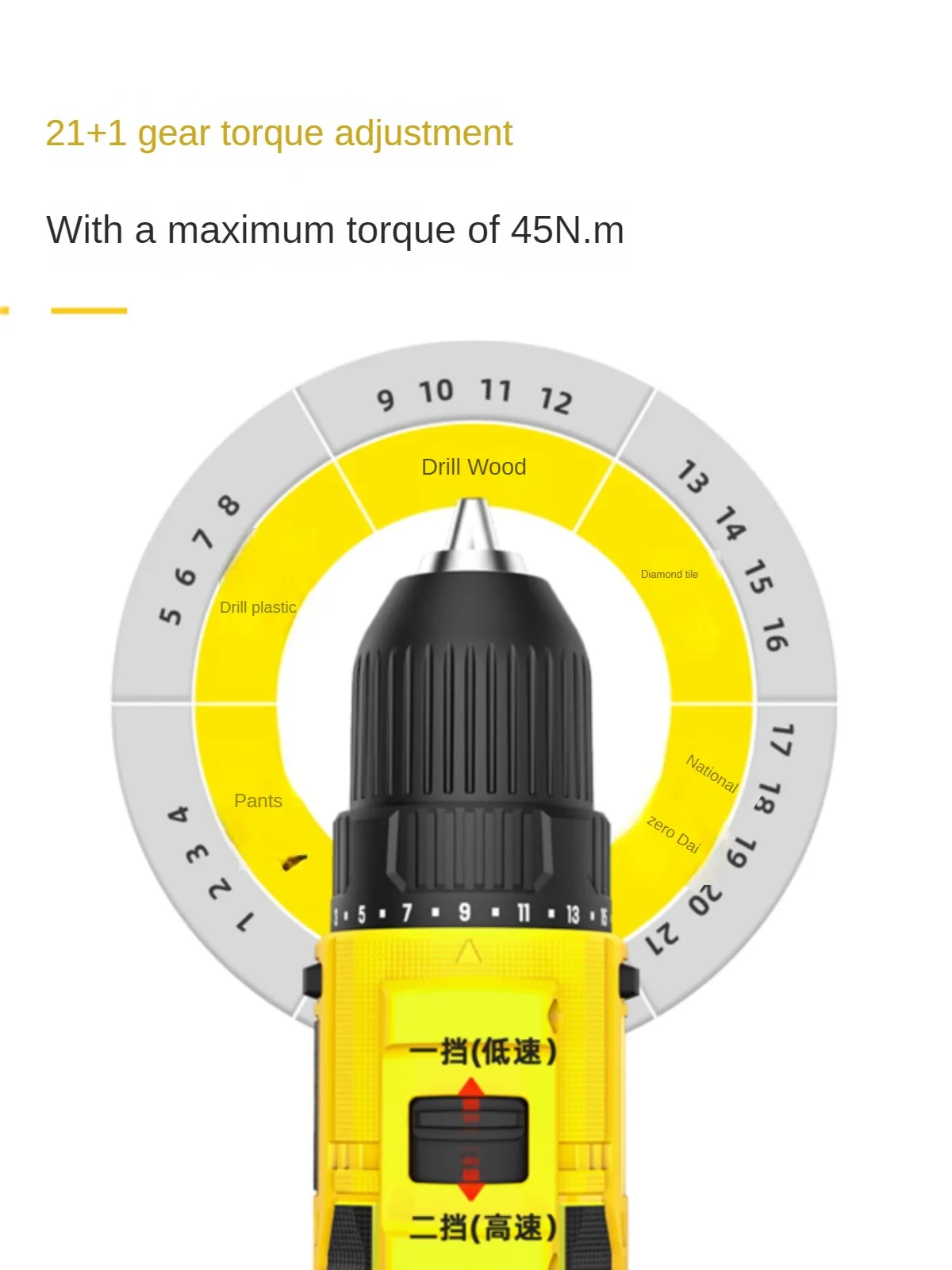 Deli Electric Hand Drill Household Brushless Impact Lithium Electric Drill Multifunctional Screwdriver DL-DZ16-W1D2