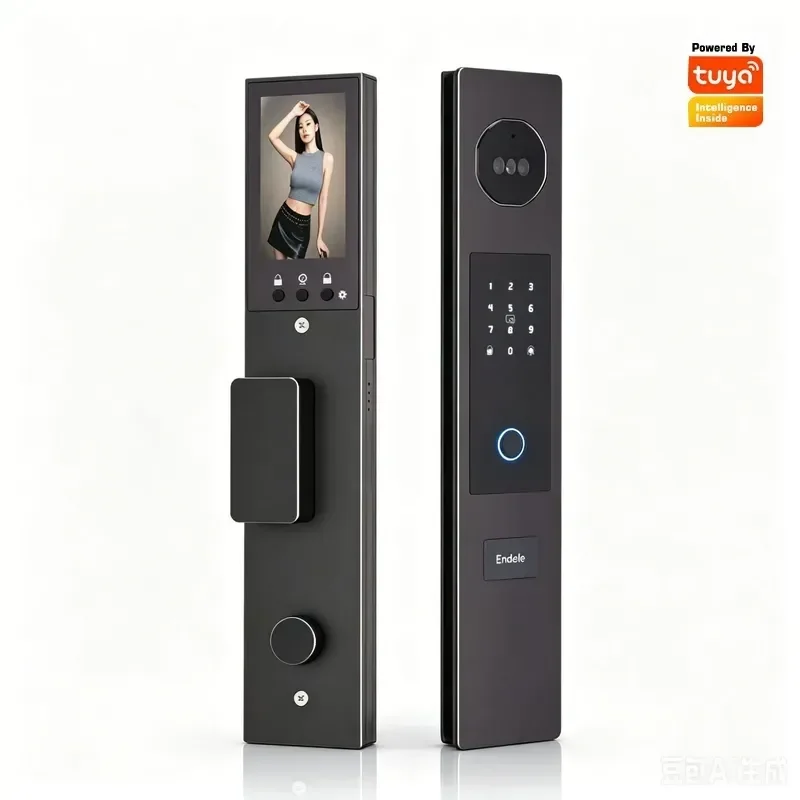 Tuya Smart Visual Door Lock with Facial Recognition Fingerprint Password Home Automatic CNC Engraving Smart Lock