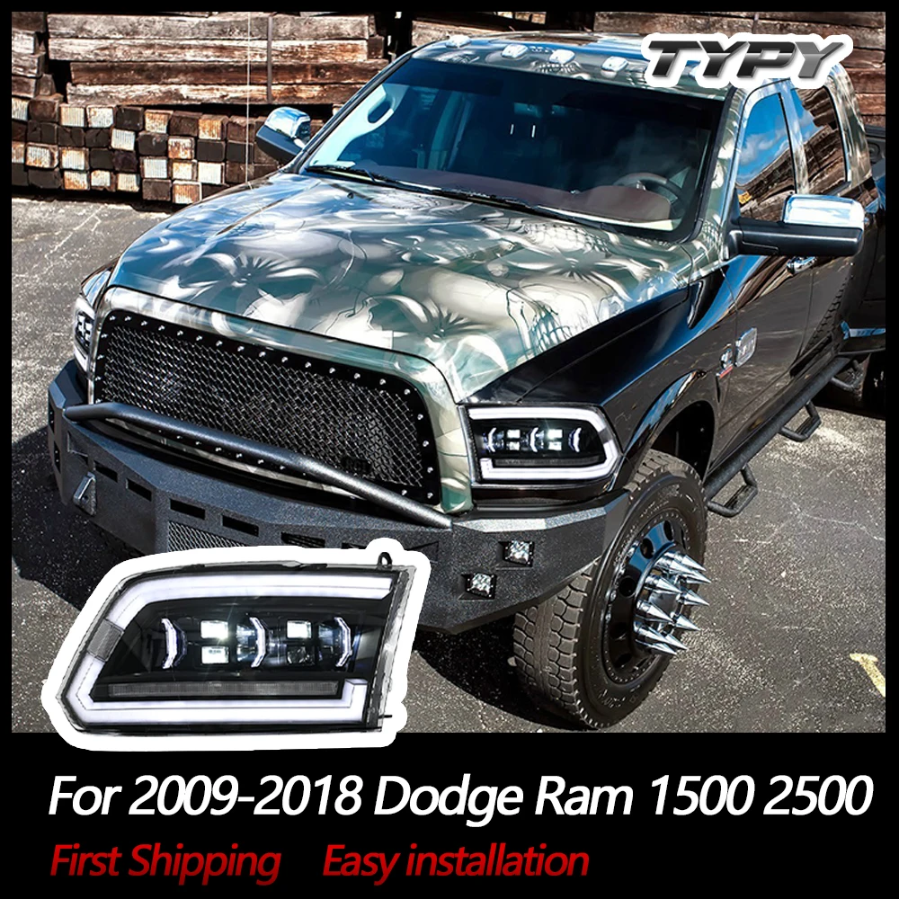 Car Lights For Dodge Ram 1500 2500 2009-2018 Headlight LED Projetor head Lamp Daytime Running Light Automotive Accessories