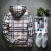 Korean Slim Hooded Jacket – Lightweight Plaid Spring & Autumn Breathable Classic Coat 4