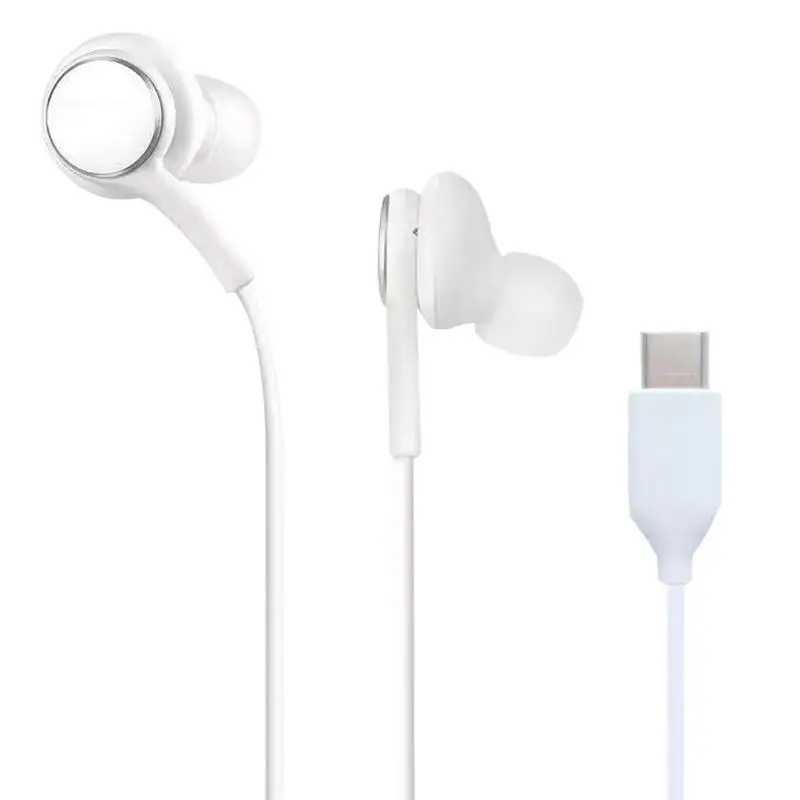 Type C Headphones Wired In-Ear Earbuds Wired With Bass Surround Sports Earphones For Smartphone Laptop Computer Hi-Fi Stereo