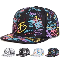 Unisex Colorful Letter Graffiti Printing Hip-hop Hats Spring Autumn Outdoor Adjustable Casual Baseball Caps Sunscreen Hat