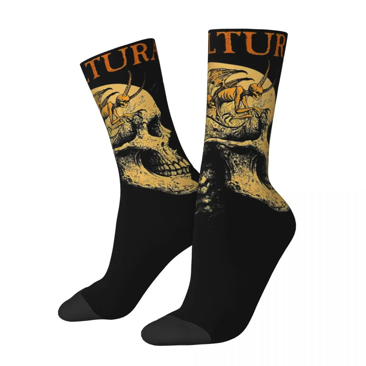 

Funny Sepultura Rock Band Theme Design Warm Crew Socks Merch All Seasons Death Metal Cotton Middle Tube Socks Sweat Absorbing