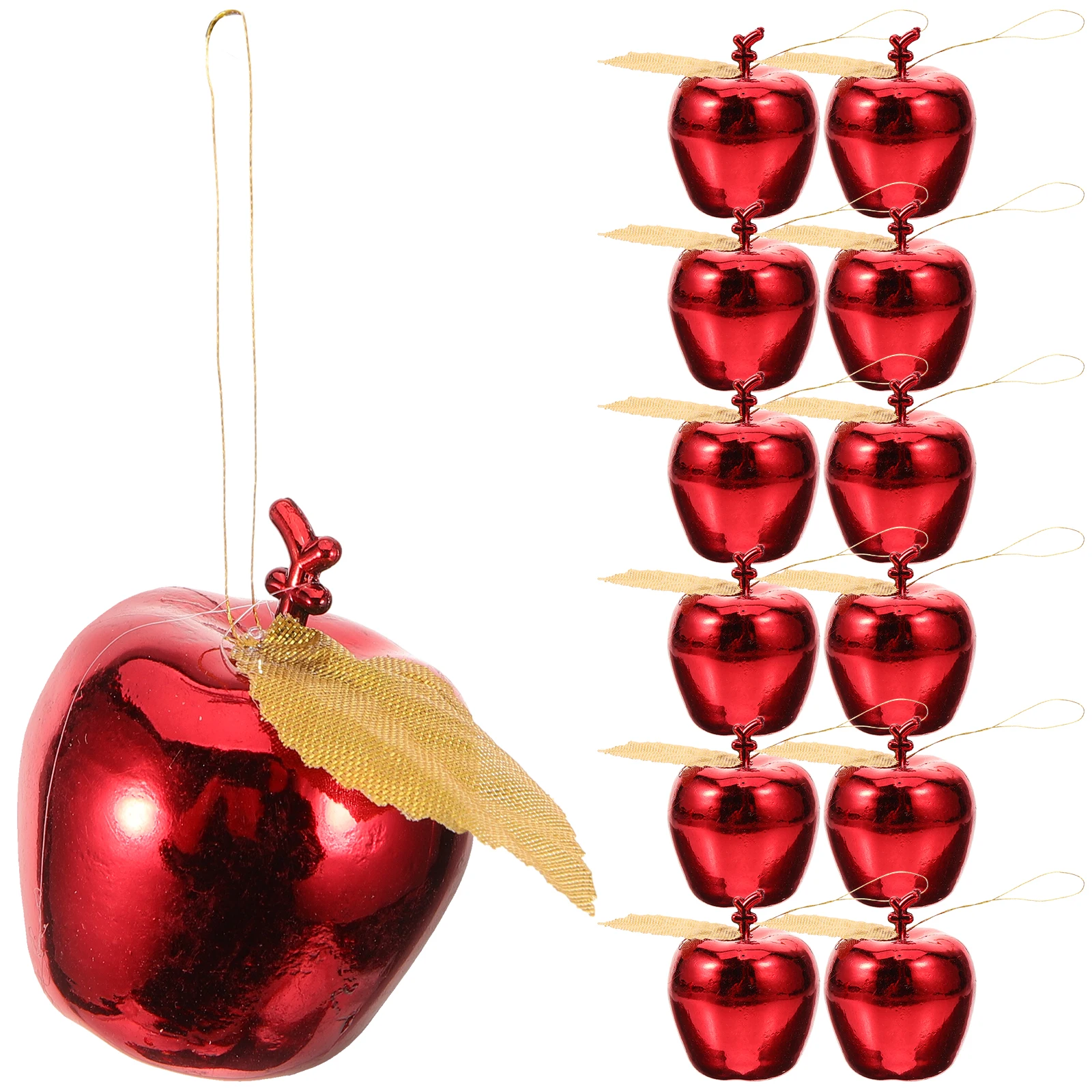 

24pcs 4Cm Christmas Tree Apple Hanging Ornament Plastic Simulation Apple Pendant Electroplated Decoration For Wedding