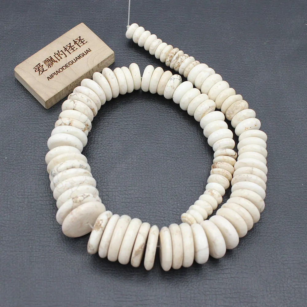 

APDGG белый цвет бирюзовый круг форма монета камень свободные бусины ювелирные аксессуары изготовление бусин