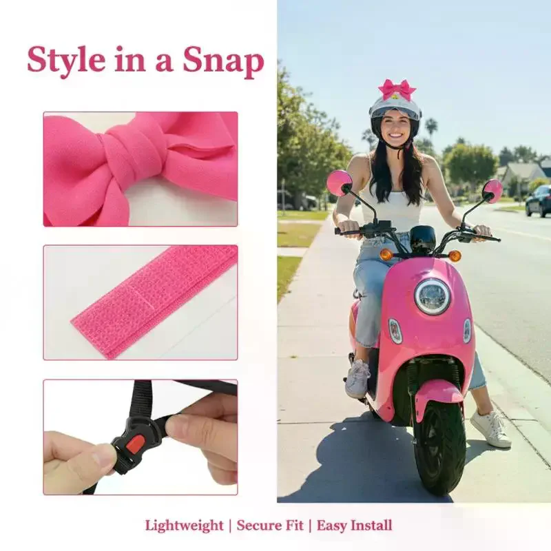 

Skating Helmet Bow Decoration Motorcycle Helmet Accessory Easy Install Removable Bow Great For Riders Teen Girls Women