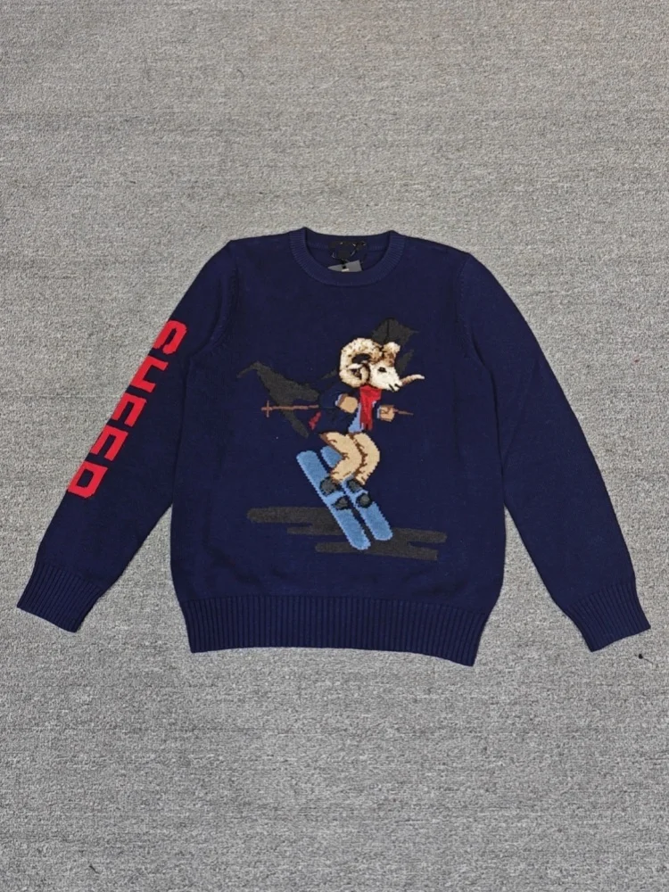 

round Ne Pullover Wool Sweater Autumn WinterLarge Size Couple Matching Long Sve Boting irt Cotton Wool Blend Knitte...