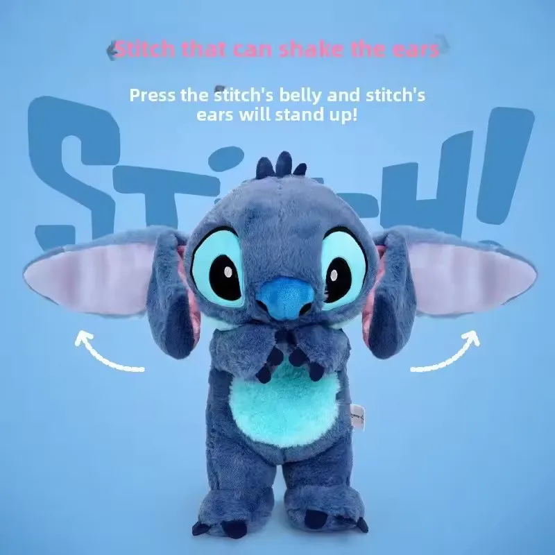2025 nouveau Lilo & point Peluche poupée souffle enfant Peluche Kawaii apaiser jouet Anime bébé musique lumière sommeil jouets rose point enfant cadeaux