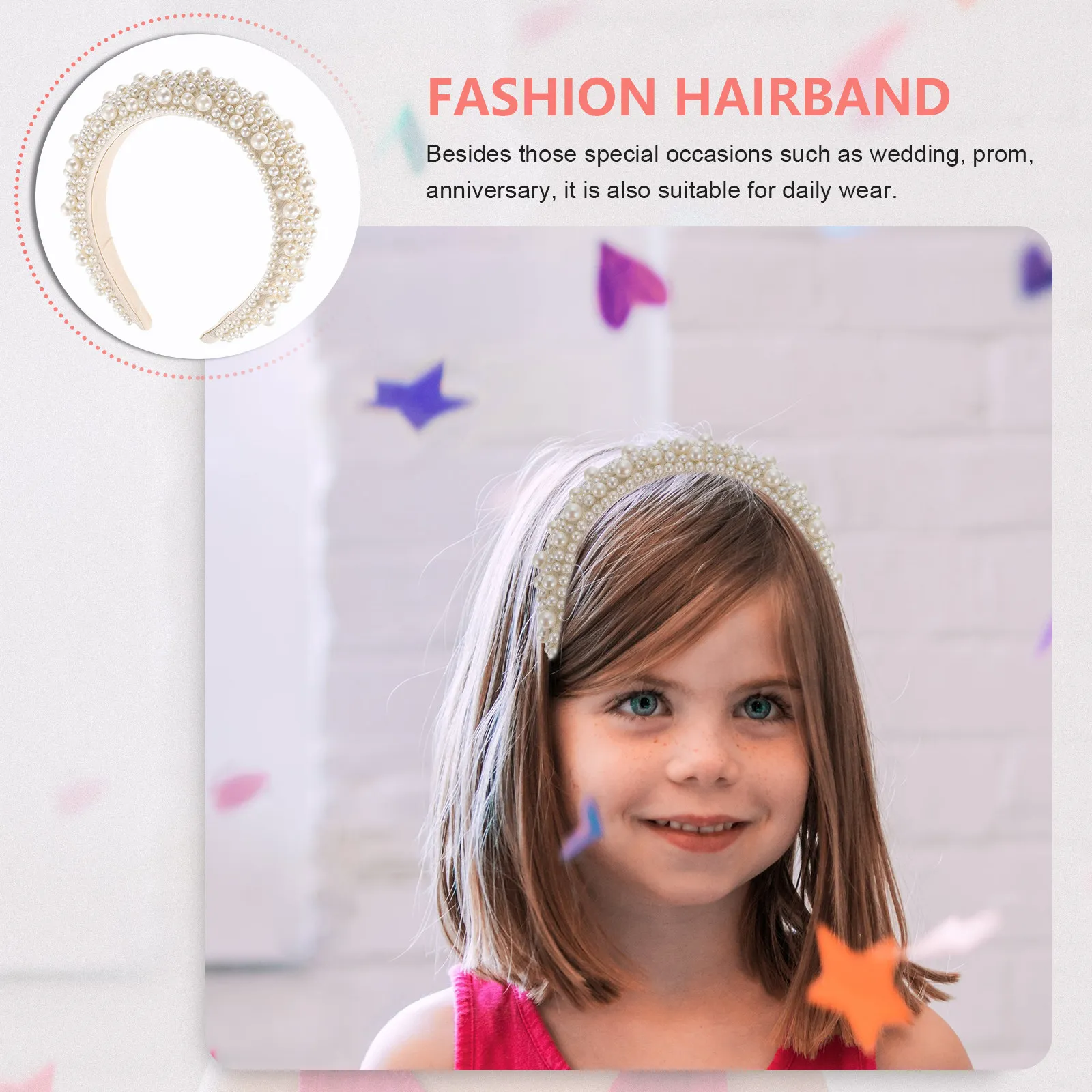 Exquisite Pearl Hairband Baroque Sponge Headband Stylish Lightweight Comfortable Headdress for Wedding Daily Party