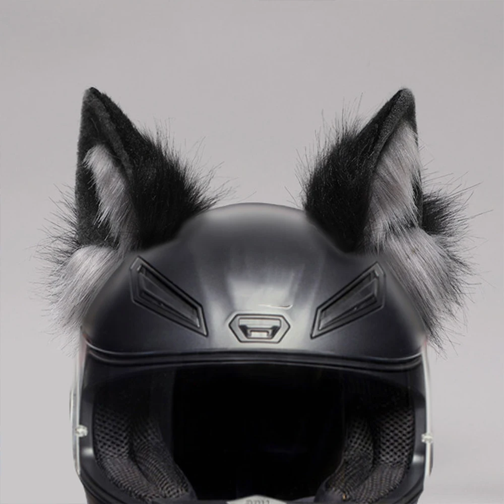 Tactical Helmet Earpieces Flexible Detachable 3D Plush Cat Ears Helmet Accessories Motorcycle Ski Decorations for CS Cosplay