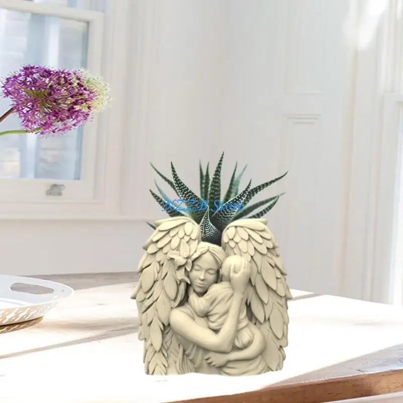 T21F Angelo Stampo in Silicone Gesso Fai da Te Strumento Ornamento da Tavolo Stampo per Candela Profumata