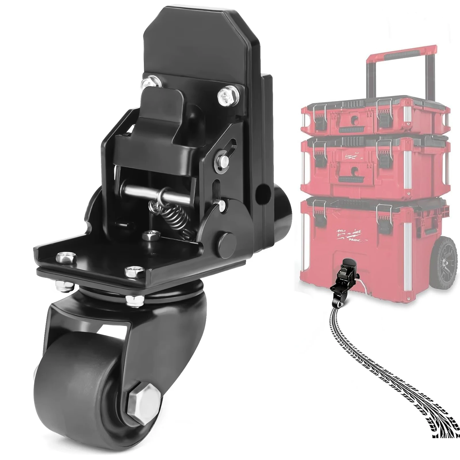 

Модернизированные стальные строительные передние колеса, комплект роликовых колес для тренировок, подходит для Milwaukee Packout Rolling Tool Box, аксессуары