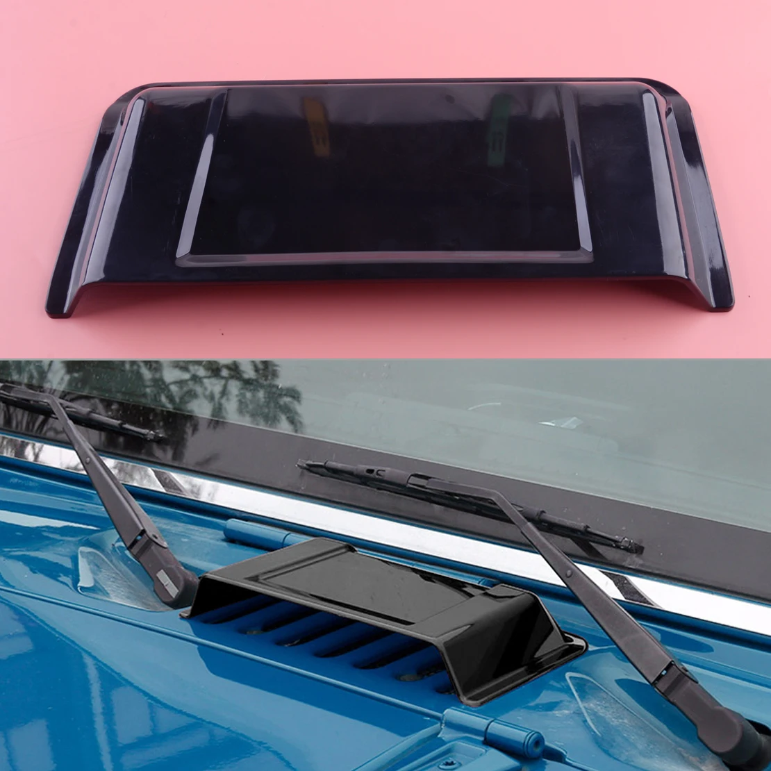 

DWCX Hood Air Intake Vent Scoop Rain Cap Shield Cover Fit for Jeep Wrangler JK TJ 1997-2011 2012 2013 2014 2015 2016 2017 Black