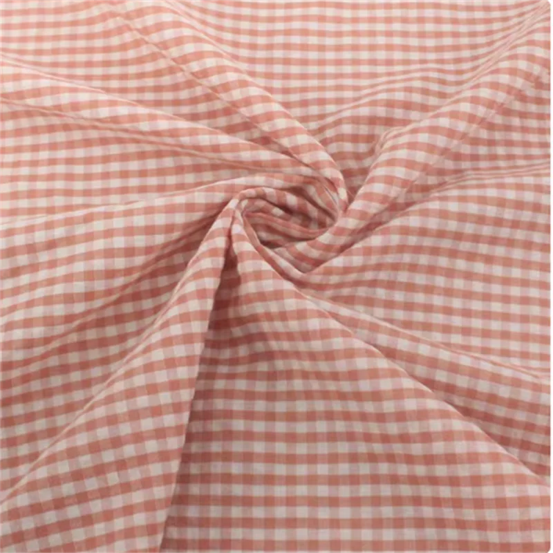 Dark pink color woven thin anti wrinkle bubble plaid fabric top shorts baby clothes dining table fabric curtain fabric