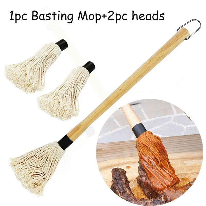 BBQ Grill Basting Mop Professional Barbecue Brush with Removable Brush Head Easy Easy To Dip 18Inch 46cm