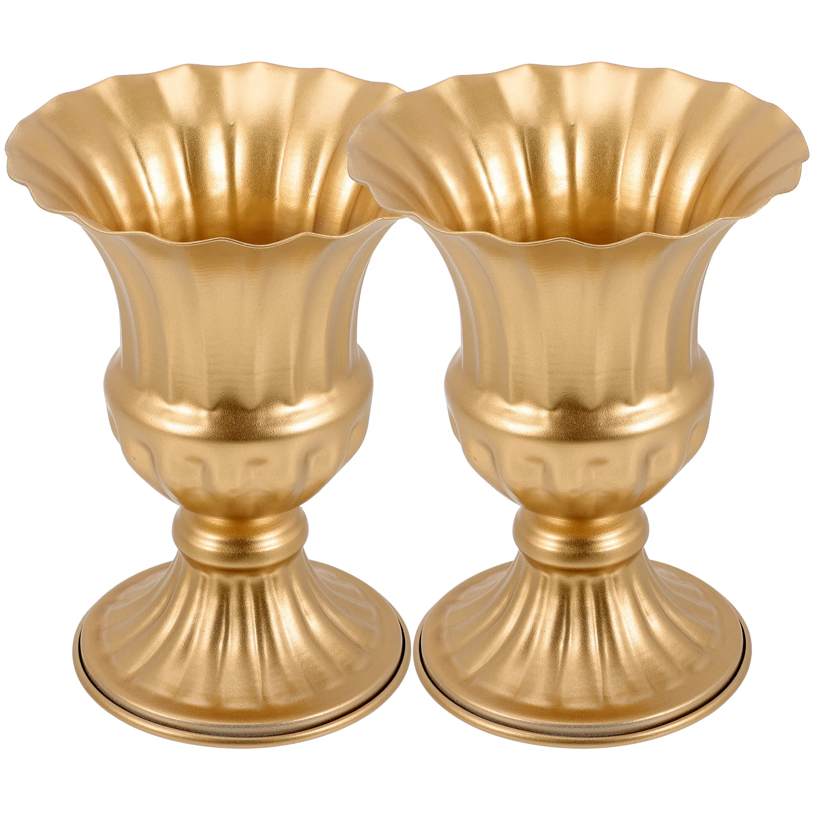 

2Pcs Cemetery Vase Iron Flower Pot Sturdy Urn Planter Stable Base Grave Decoration Memorial Flower Holder Outdoor Garden Use