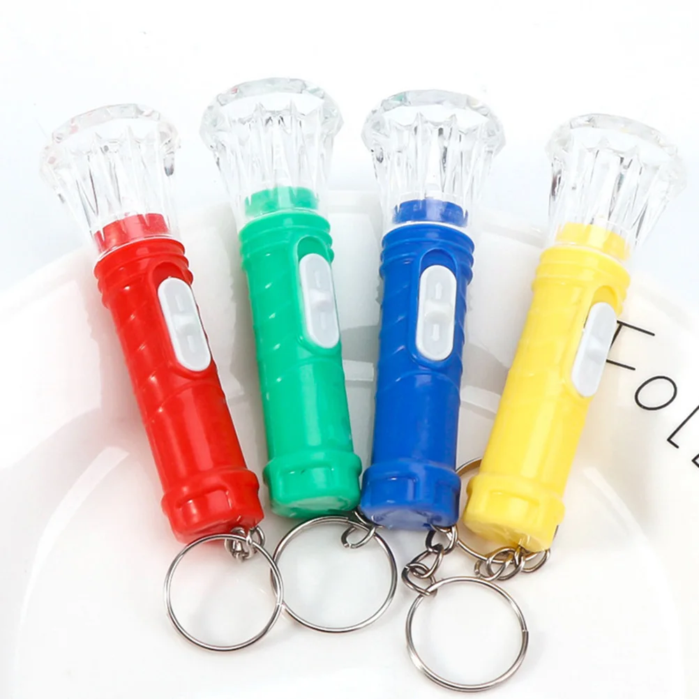 

16pcs Mini Flashlight Keychain LED Lighting Tool Hanging Decor Portable Compact Plastic Torch for Kids Outdoor Small