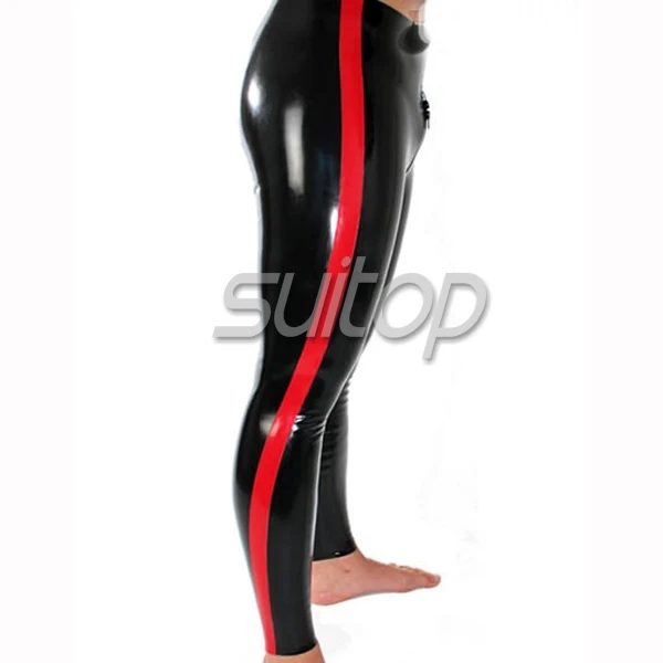 Suitop เลกกิ้งยางลาเท็กซ์มีซิปเป้าเลกกิ้งสีดํา