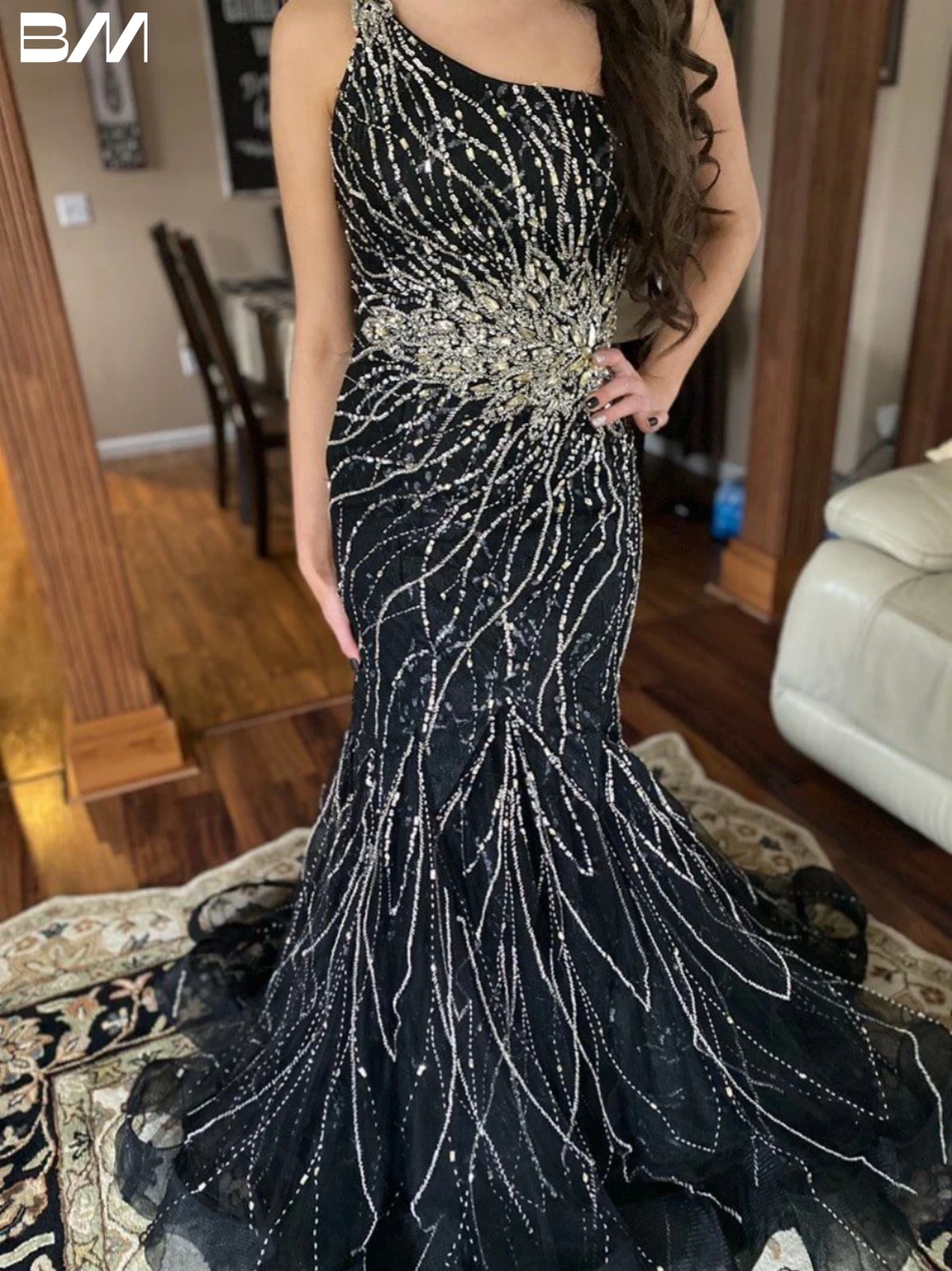 

Luxury One Shoulder Evening Dresses Classic Mermaid Bridal Gown Vintage Floor-length Bride Dresses Vestidos De Novia