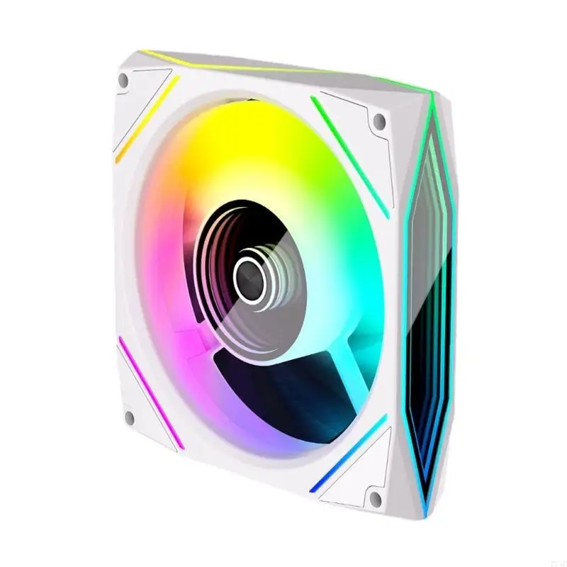 12x12cm ARGB Computer Case Fan Auroras Asynchronous Lighting Control Mirror Design Silents Cooling PWM Temperature Regulation