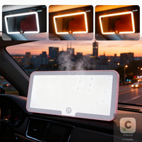 Rechargeable LED Makeup Mirror, Clip-On Sun Visor Mirror for Car, Home, Travel with Dimmable Light, Portable Vanity Mirror Gift