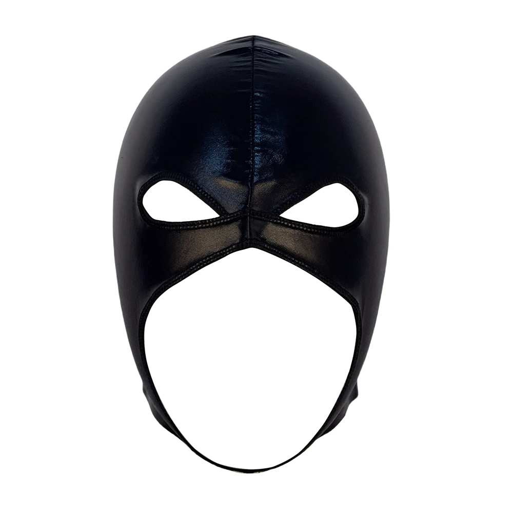 Męska Czarna Złota Srebrna Sztuczna Skórzana Nakrycie Głowy Otwarta Usta Oczy Pełna Twarz Maska Halloweenowa Akcesoria do Odgrywania Ról Cosplay Maska Osłona
