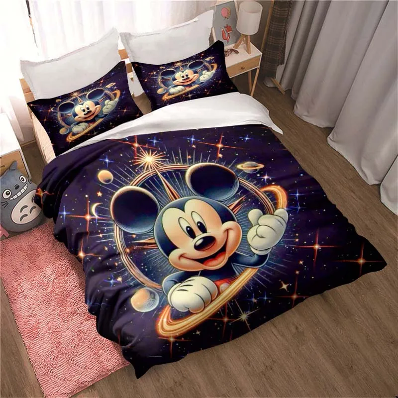 

Комплект постельного белья «Микки Маус» Disney, милый домашний декор, наволочки, пододеяльники, подарки для семьи и друзей, удобные и мягкие