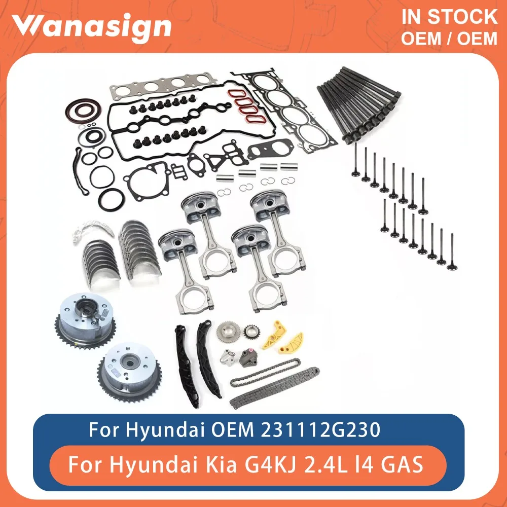 

Engine Overhaul Rebuild Kit Fit 2.4 L For Hyundai Sonata Santa Fe KIA Optima Sorento Sportage G4KJ 2.4L l4 GAS 06-20 23111-2G200