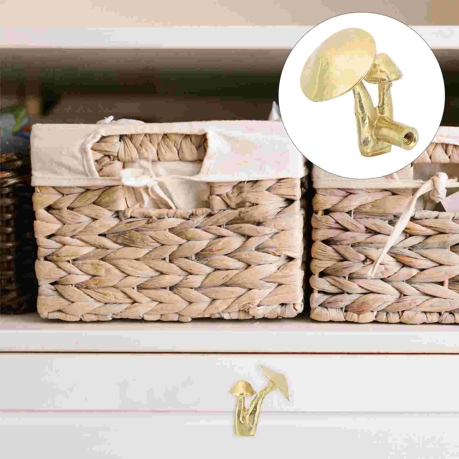 

Brass Mushroom Drawer Cabinet Door Shoe Wardrobe Handle Handles Doorknob Gold