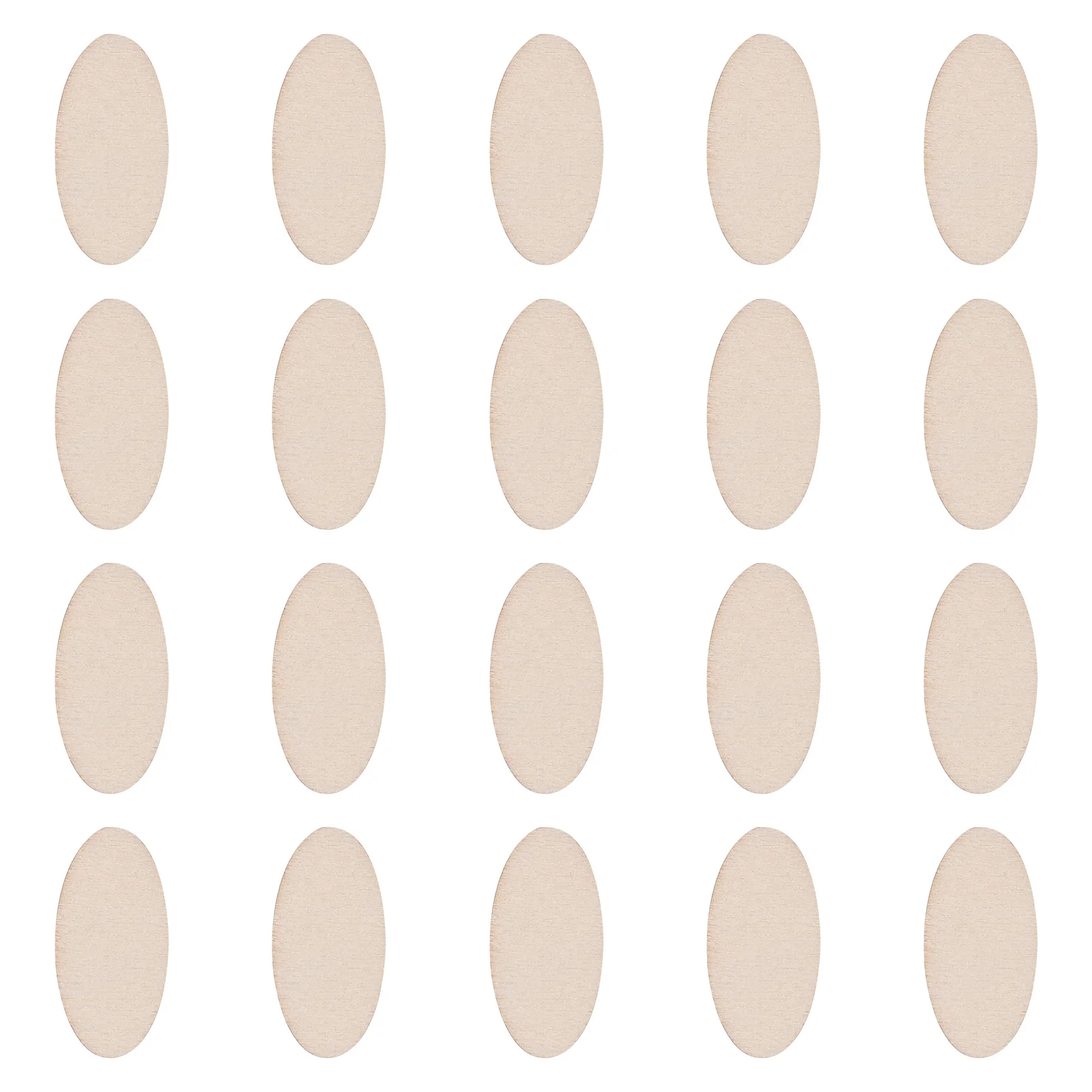 200Pcs DIY Wooden Cutouts Unfinished Oval Wood Slices Craft Supplies for Handmade Ornaments Personalized Decorations Holiday