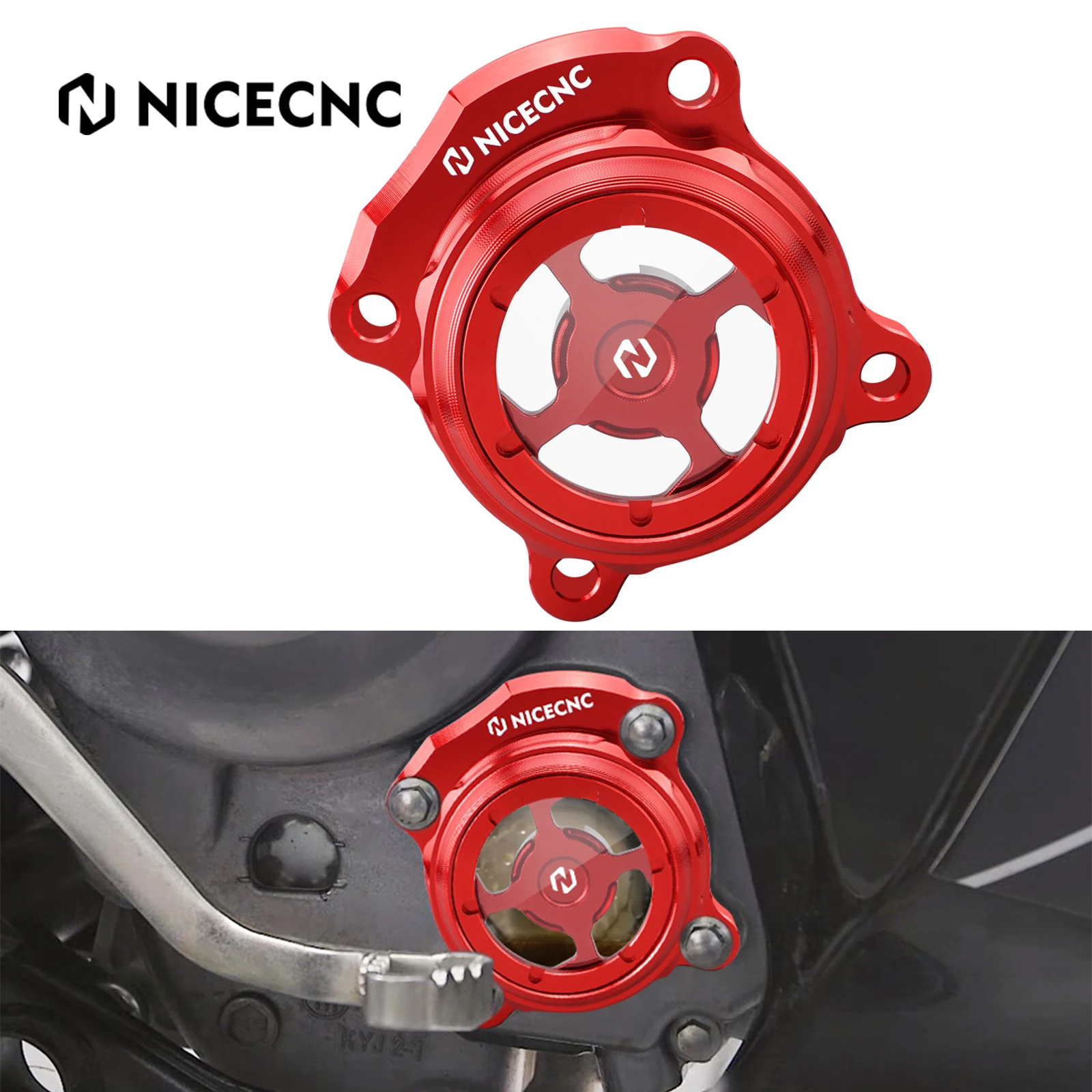 

NiceCNC Engine Oil Filter Cover Cap For Honda CRF300L/ Rally 2021-2022 CRF250L 2013-2021 CRF250L Rally 2017-2021 2018 2019 2020