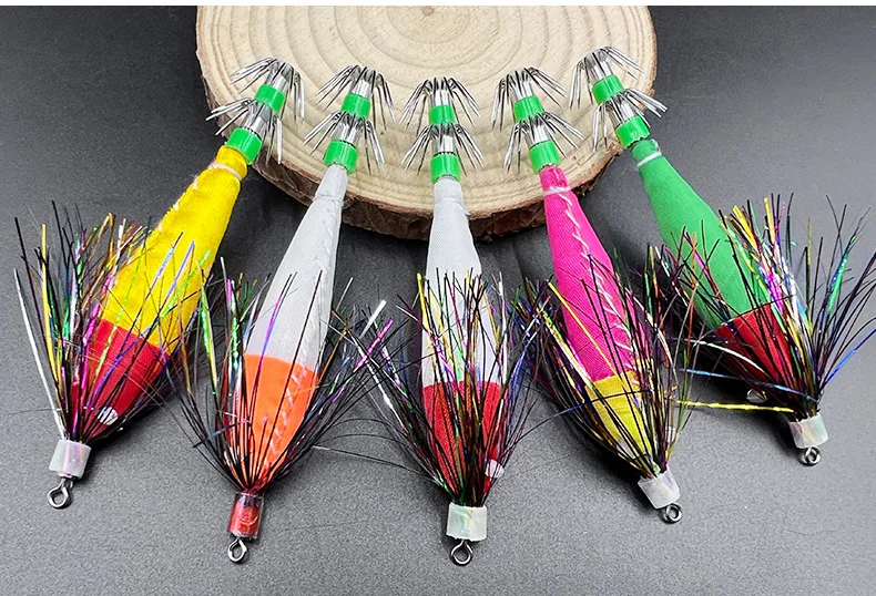 ShareShark 5/10 Stück/Beutel Leuchtender Tentakel Weicher Tintenfisch-Köder Doppelschichtiger Regenschirmhaken Tintenfisch-Jig Bionischer Köder – Detail 9
