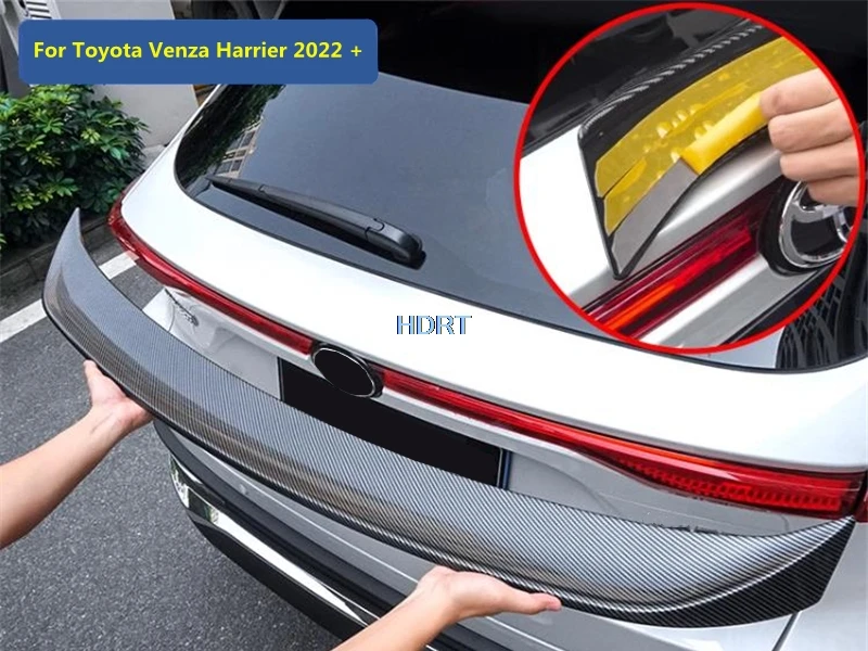 Car Style Accessories Exterior Sticker For Toyota Venza Harrier 2022 + ABS Black Carbon Fibre Tail Door Rear Trunk Spoiler Wing