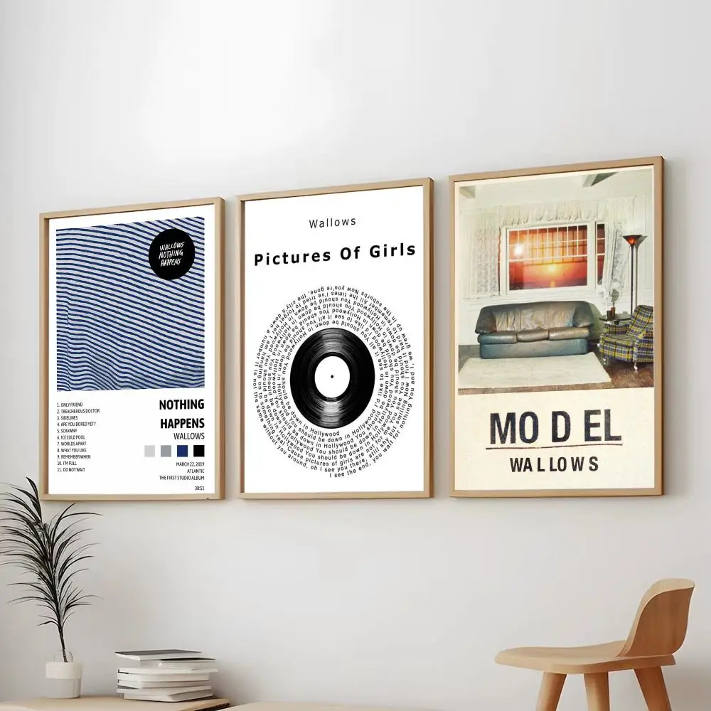 Band W-Wallows indie rock Painting Calligraphy Modern Aesthetic Wall Art Print Trendy Bedroom Home Decor Gift