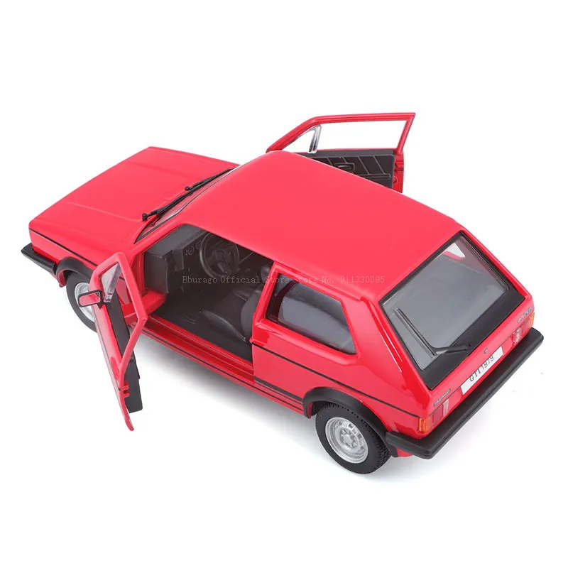 Bburago-coche de carreras de aleación, vehículo de lujo fundido a presión, escala 1:24, Volkswagen Golf MK1 GTI 1979, colección de juguetes, regalo