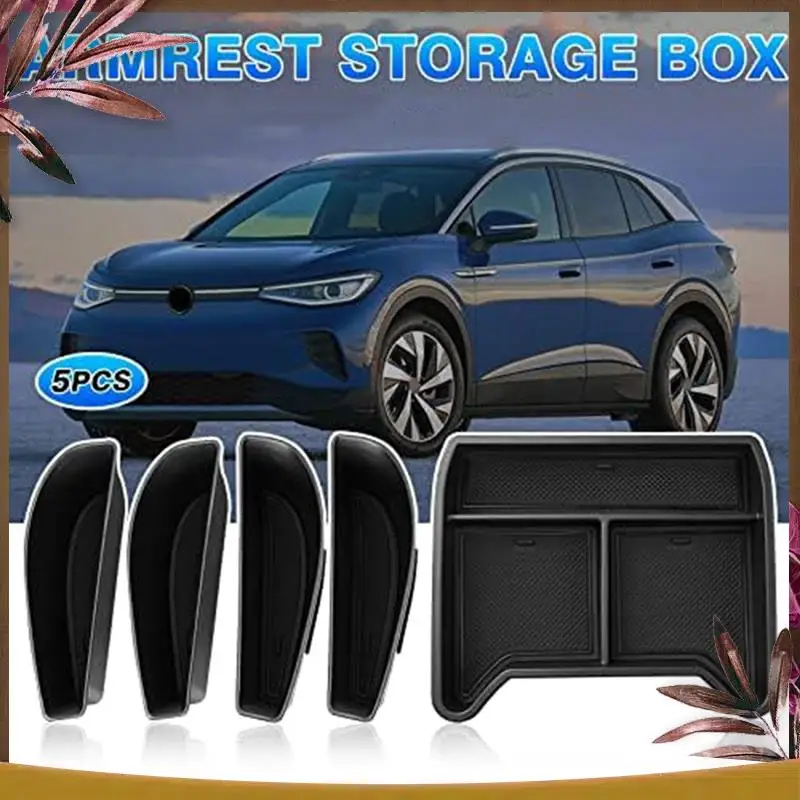 AB59-For Id.4 VW Id4 2021-2023 صندوق تخزين وحدة التحكم المركزية وحدة التحكم المركزية أسفل إدراج صينية صندوق تخزين جانبي للباب الاسمية #2