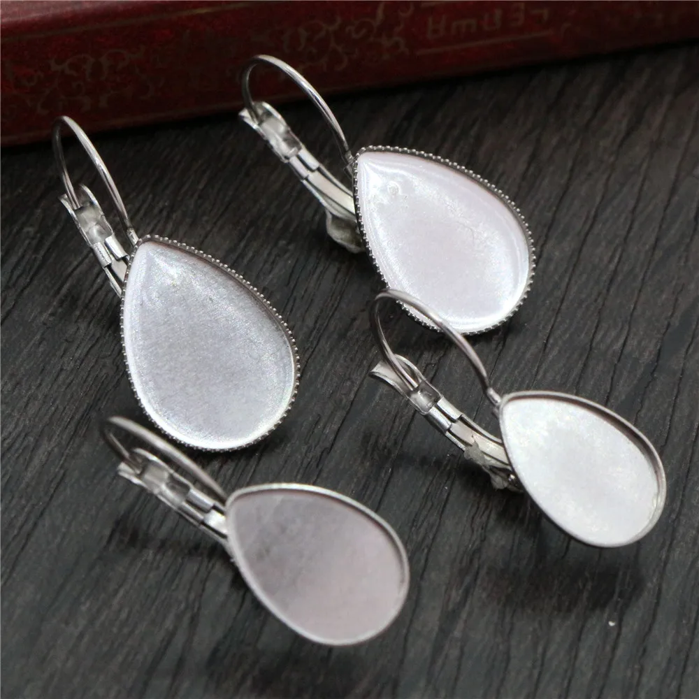 

13*18mm 10*14mm 18x25mm 10pcs Stainless Steel Drop French Lever Back Earrings Base,Fit Drop Glass Cabochons