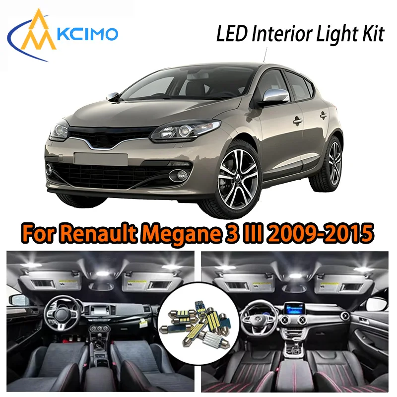 

KCIMO For Renault Megane 3 III MK3 Hatchback (2009-2015) Premium LED Interior Kit - 2 Colors , Quick Installation, Long-Lasting