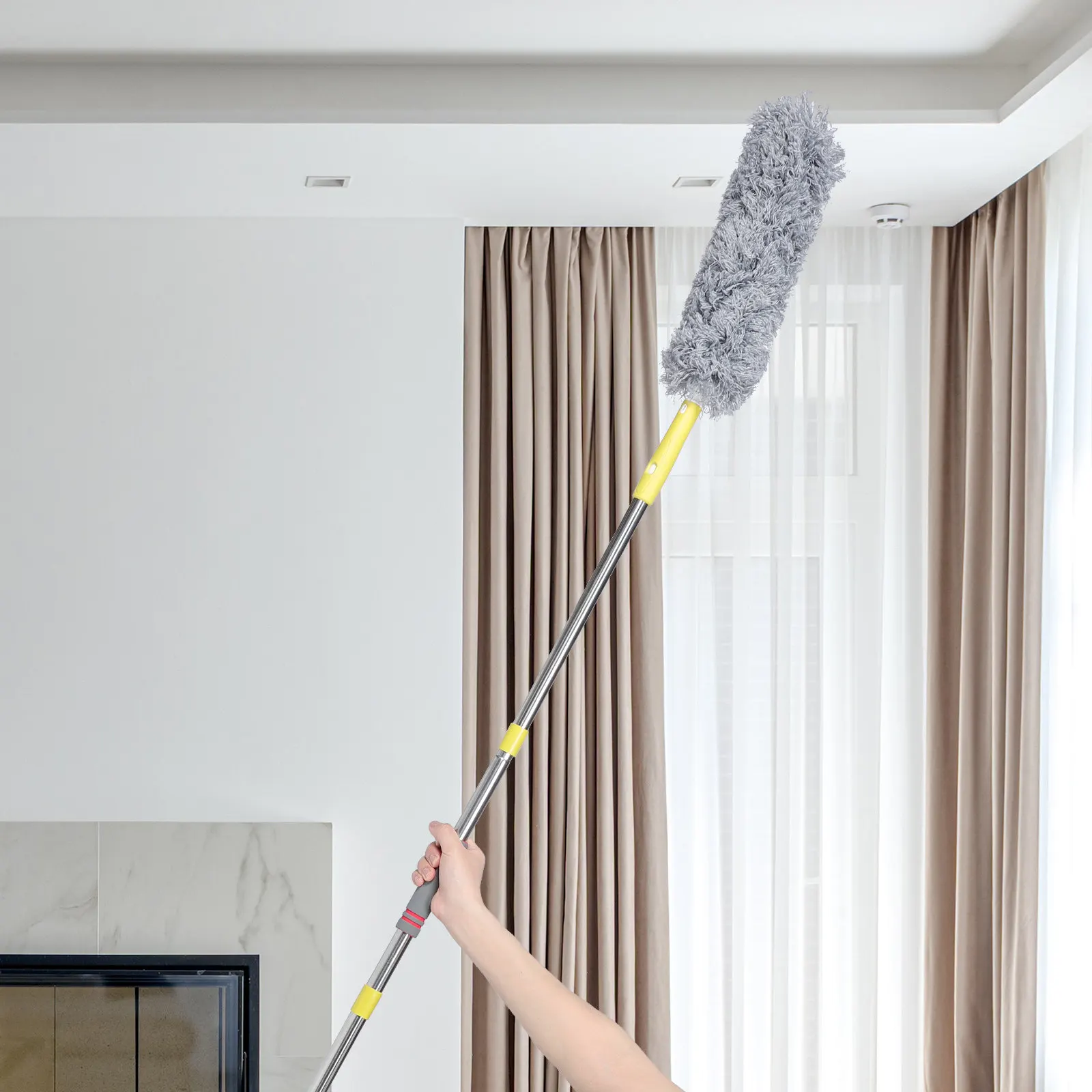 

1Set Extendable Duster with Hanging Hole Base Microfiber Dusting Wand for Ceiling Fan Window Blinds Furniture Cleaning Tool