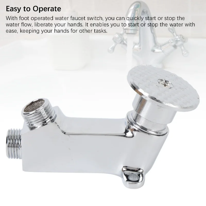 

Ножной педальный клапан для крана, педальный водяной клапан, бесконтактный педальный клапан для раковины, водопроводный кран, круглый смеситель для раковины в ванной комнате