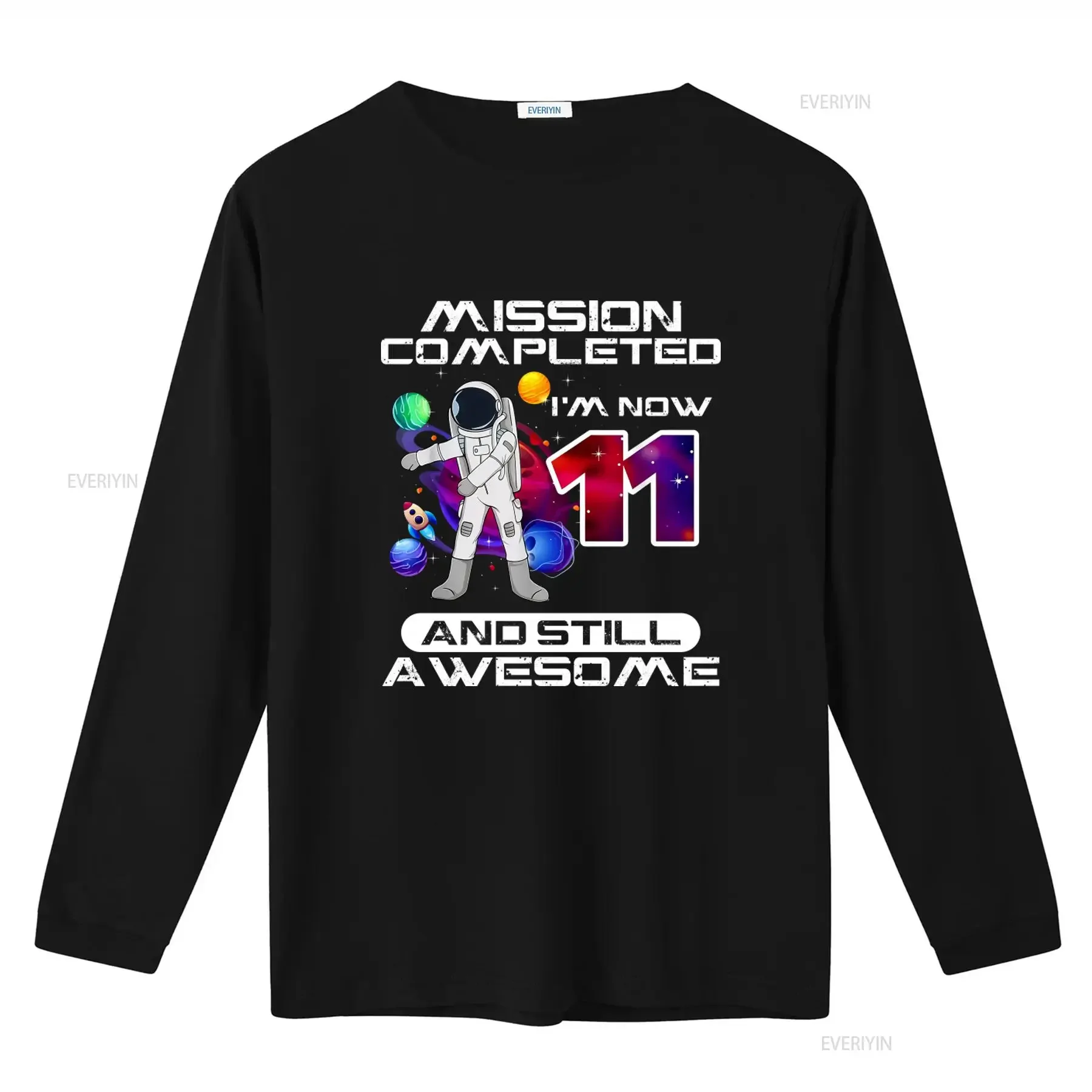 11th Birthday Mission Completed Astronaut Space Lover 11 Years Old T Shirt Awesome Design vintage Washed Versatile Casual