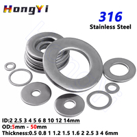 Inner Dia 2 2.5 3 4 5 6 8 10 12 14mm 316 Stainless Steel Adjusting Shim Gasket Ultra Thin Flat Washer Thickness 0.5mm to 6mm