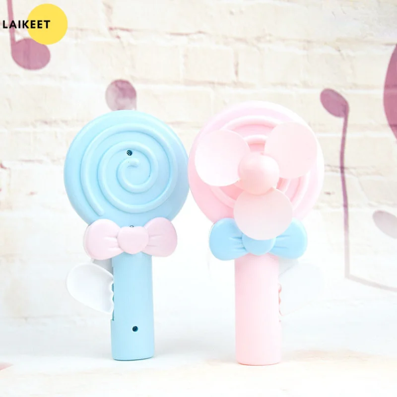 손으로 누르는 롤리팝 팬, 만화 휴대용 여름 팬, 수동 미니 휴대용 소형 손 냉각 팬, 어린이 성인 가정 야외 팬