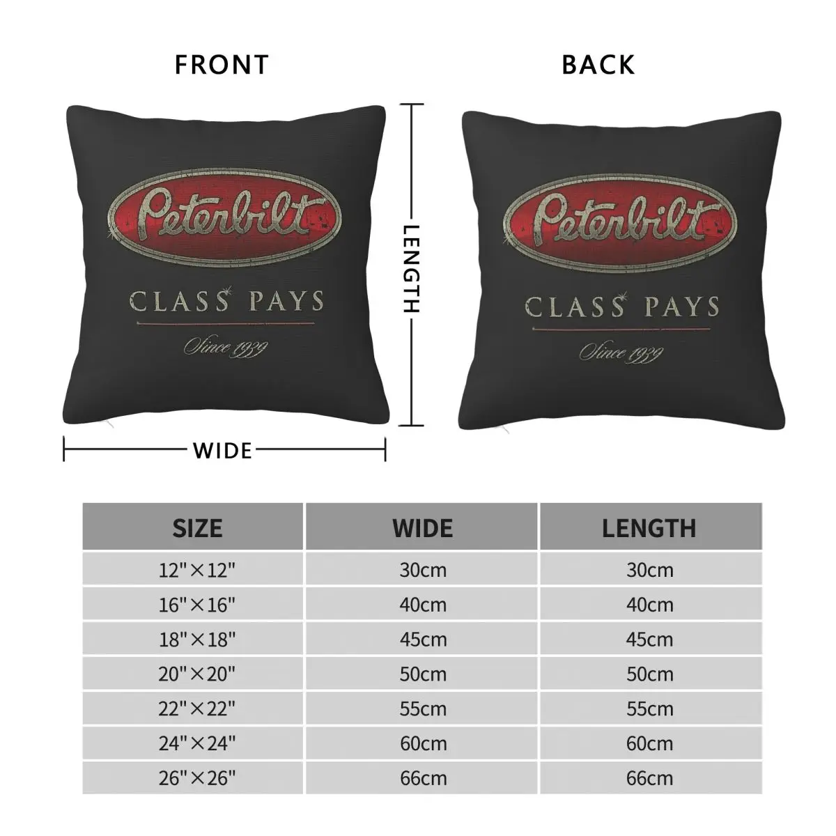 Peterbilt Class Pays Pillowcase Polyester Linen Velvet Pattern Zip Decorative Room Cushion Cover Wholesale