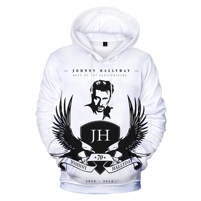 

Newest France Rock Singer Johnny Hallyday 3D Printed Hoodies Unisex Harajuku Hip Hop Hoodies O-neck Polysester Pullover Coats