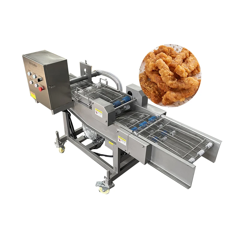 Full Automatic Crispy Chicken Battering Machine Pork Meat Battering Breading Machine
